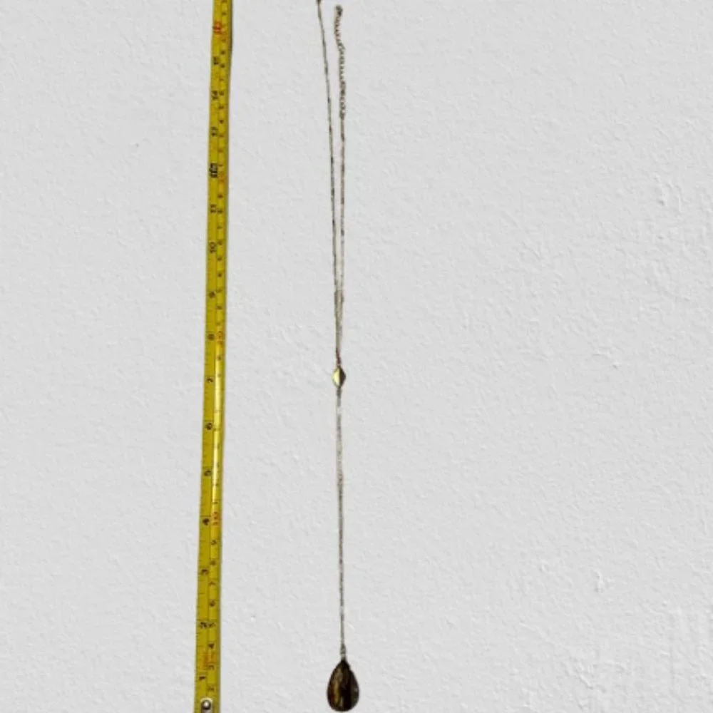 Tiger Teardrop Natural Stone Y Necklace 2027 NWT Boutique - Picture 5 of 10